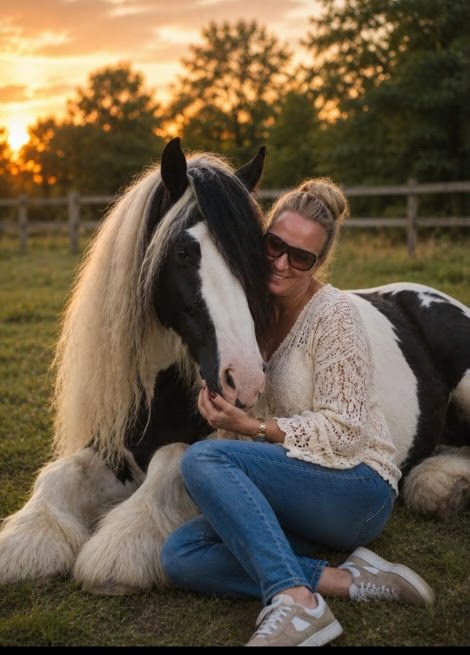 Monique bij haar paard